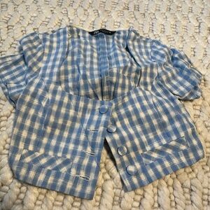 ZARA CHECKERED CROP TOP